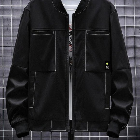 Black Mens Bomber Jacket - Picture 2 of 8